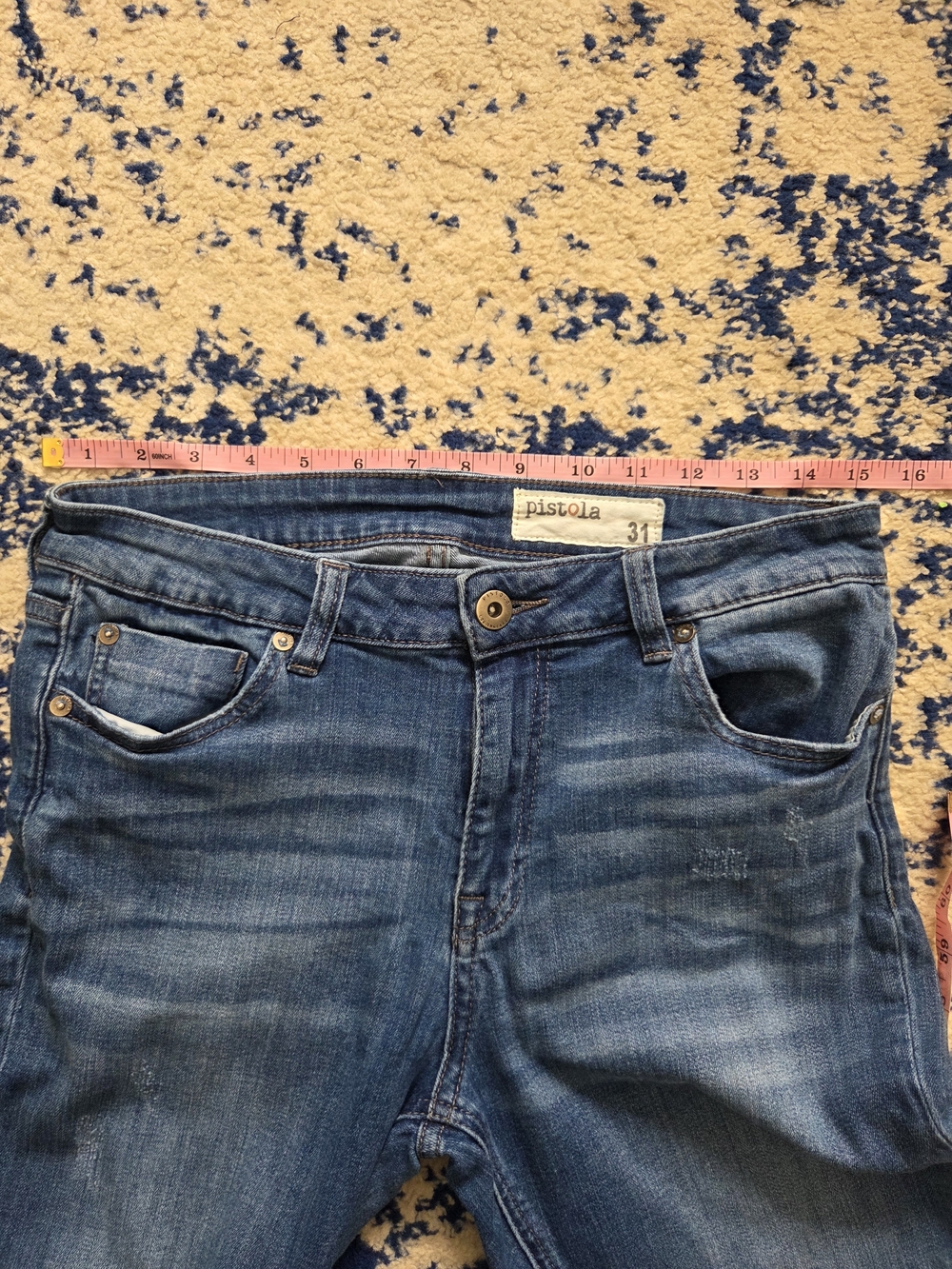 pistola Blue Cropped Ankle Jeans - Picture 2 of 8
